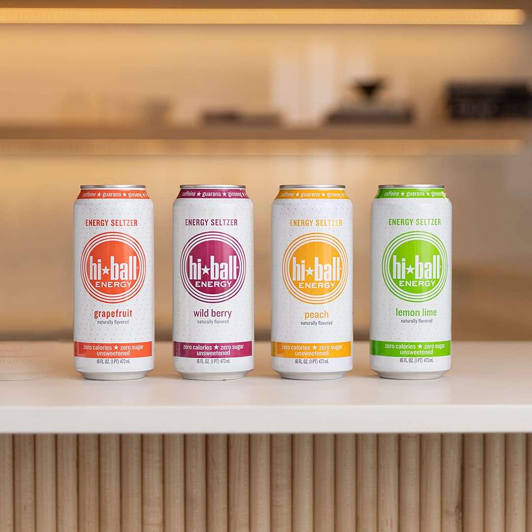 Hiball Clean Energy Seltzer Water， Caffeinated Sparkling Water Made with Vitamin B12 and Vitamin B6， Sugar Free (8 pack of 16 Fl Oz)， Variety Pack - Image 3